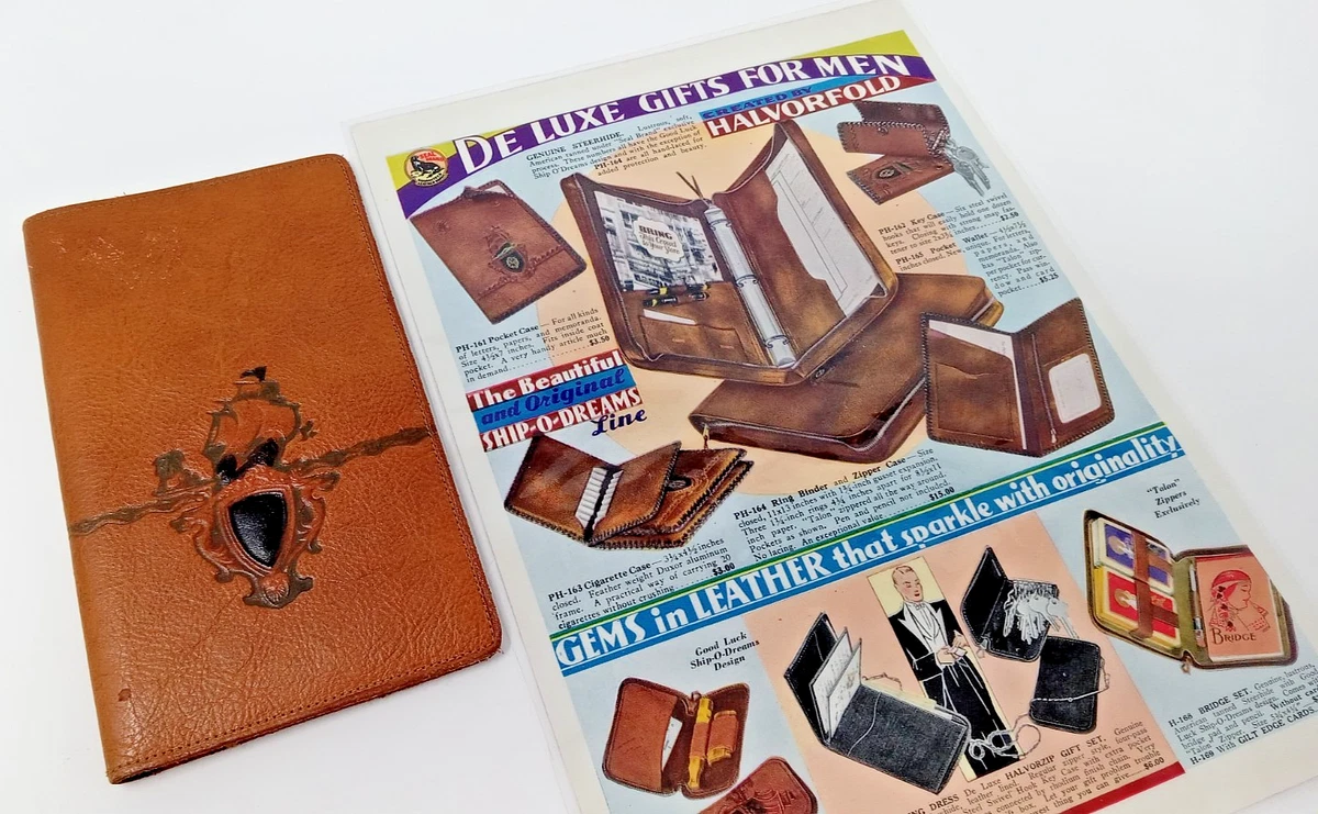 Leather Original 1930s Decade Vintage Wallets & Coin Purses for