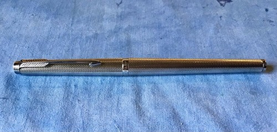 #ad Parker 180 Ballpoint Pen Chrome Plated Grain D#x27;Orges Barleycorn Made In France $69.00