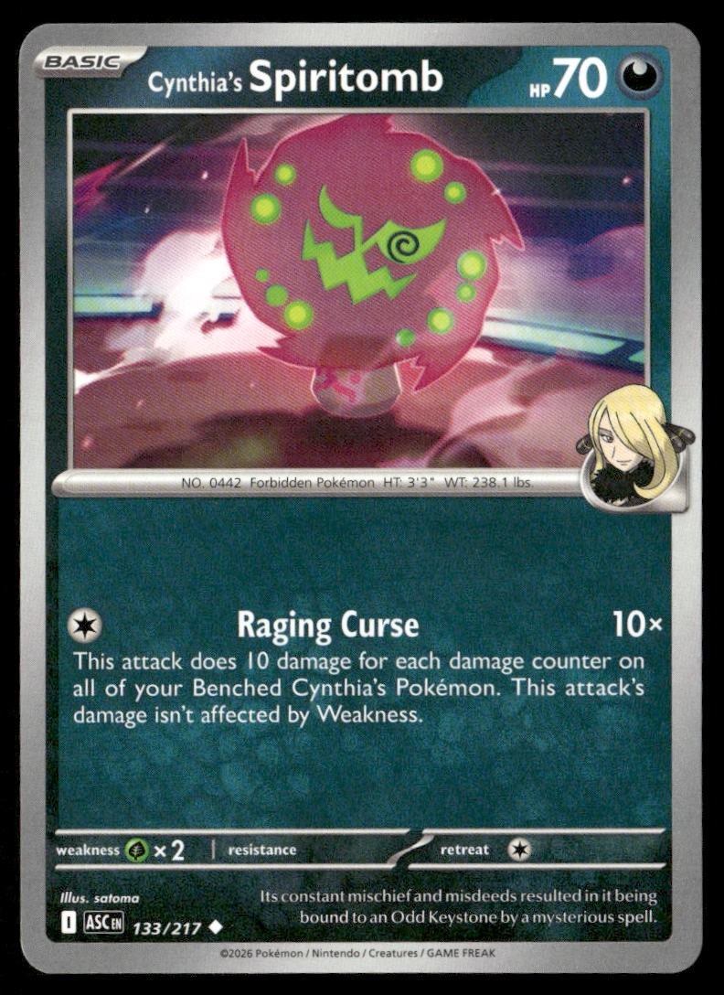 Cynthia's Spiritomb Ascended Heroes 133/217 Uncommon Pokemon Near Mint
