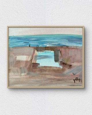Pacific Ocean No. 2 10x8 Modern Abstract Acrylic Painting Canvas Fine Art