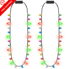 2PCS Christmas Light Necklace up, 18.1 inches, Multiple Colors