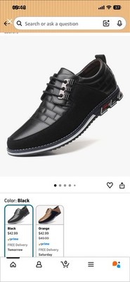 Men's Black Lace Up Comfort Casual Sneakers Model 898 EU Size 43 Synthetic