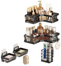 Shower Caddy Hanging 5 Piece Bath Organizer Shelves NEW Black