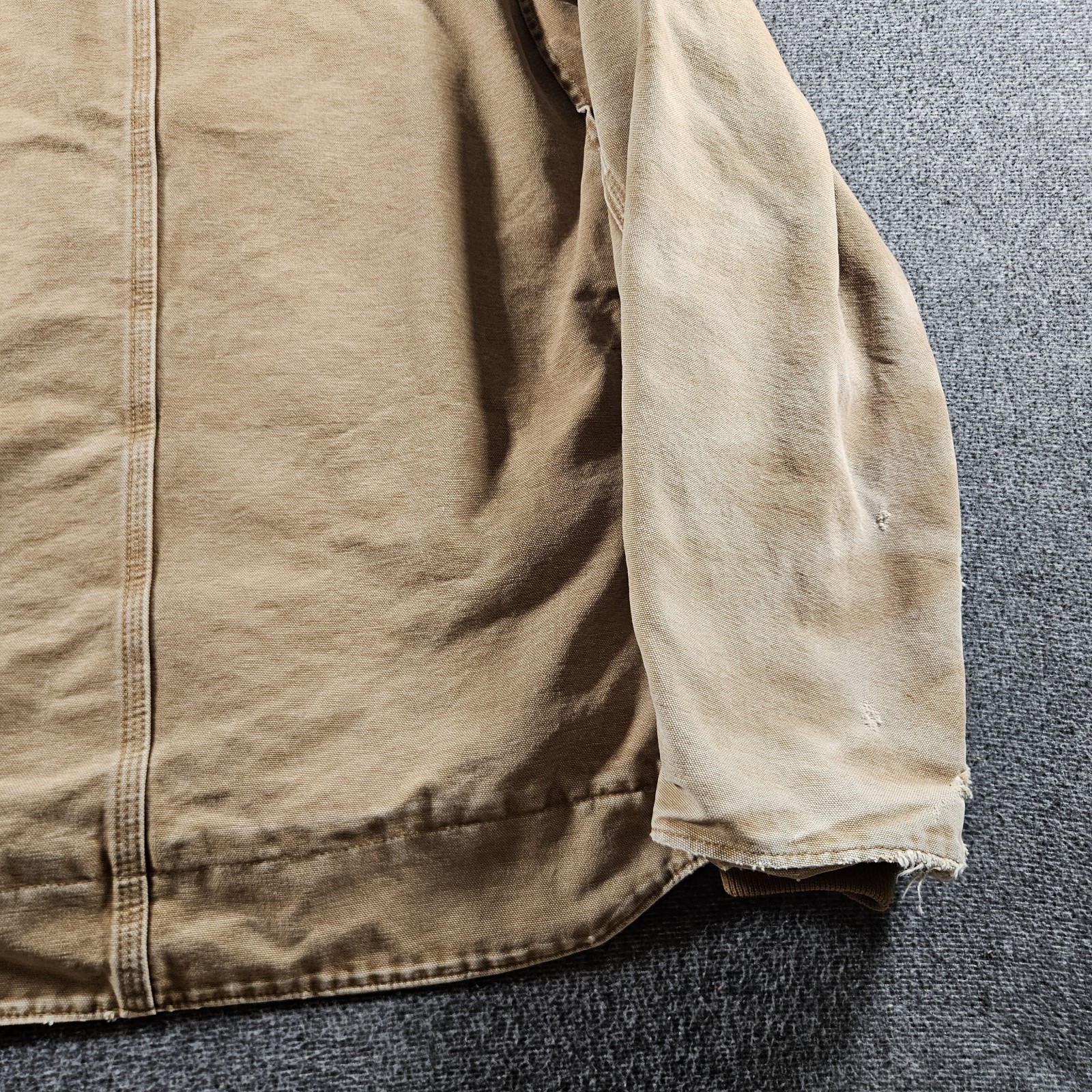 Vintage Carhartt Canvas Duck Hooded Jacket Sherpa Lined J141 BRN XL Brown image 10