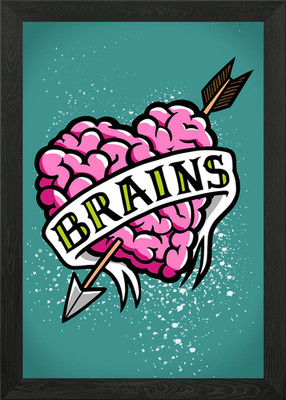Love Brains Gerahmtes Wandbild Poster Leinwanddruck Bild