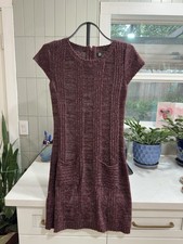 J.J. Basics Red Cable Knit Sweater Dress Size S