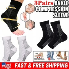 3Pairs Compression Socks for Neuropathy Pain, Ankle Brace for Sprained Ankle