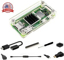 Pi Zero 2 W Case Clear Heavy-Duty Heatsink OTG HDMI for Raspberry Pi Zero 2 W