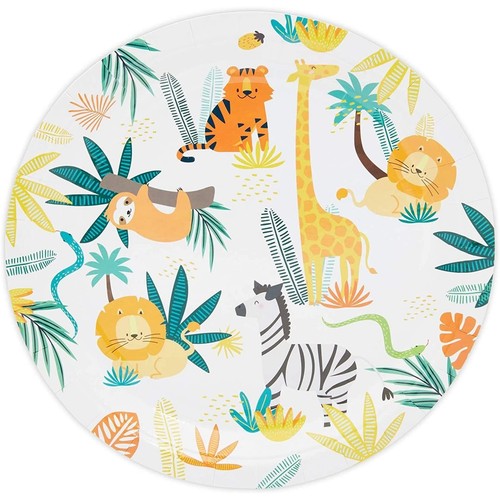 144 Piece Jungle Safari Theme Birthday Party Decorations - Zoo Animal Dinnerw... - Picture 4 of 7