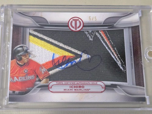 2025 Topps Tribute Baseball Ichiro Game Used Amazing Patch Red Auto 5/5