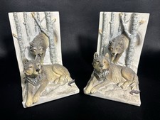 Wolf Pack Bookends Quality Resin Tree Wolves ...