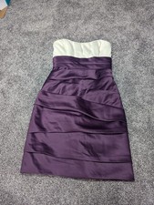 EDEN MAID BRIDESMAID FORMAL COCKTAIL DRESS 7386 Sz 6 Cream Purple Strapless
