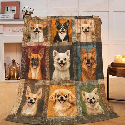 Chihuahua Blanket Super Soft Warm Fluffy Fleece Flannel Dog Animal 50x40 Inch