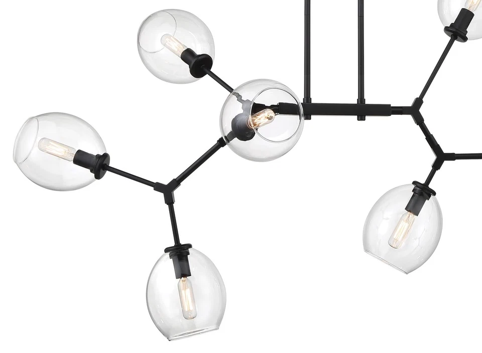 GEORGE KOVACS P1368-66A Nexpo Chandelier,8-Light,480 Watts,16.75Hx41W,Coal Black - Image 4 of 4