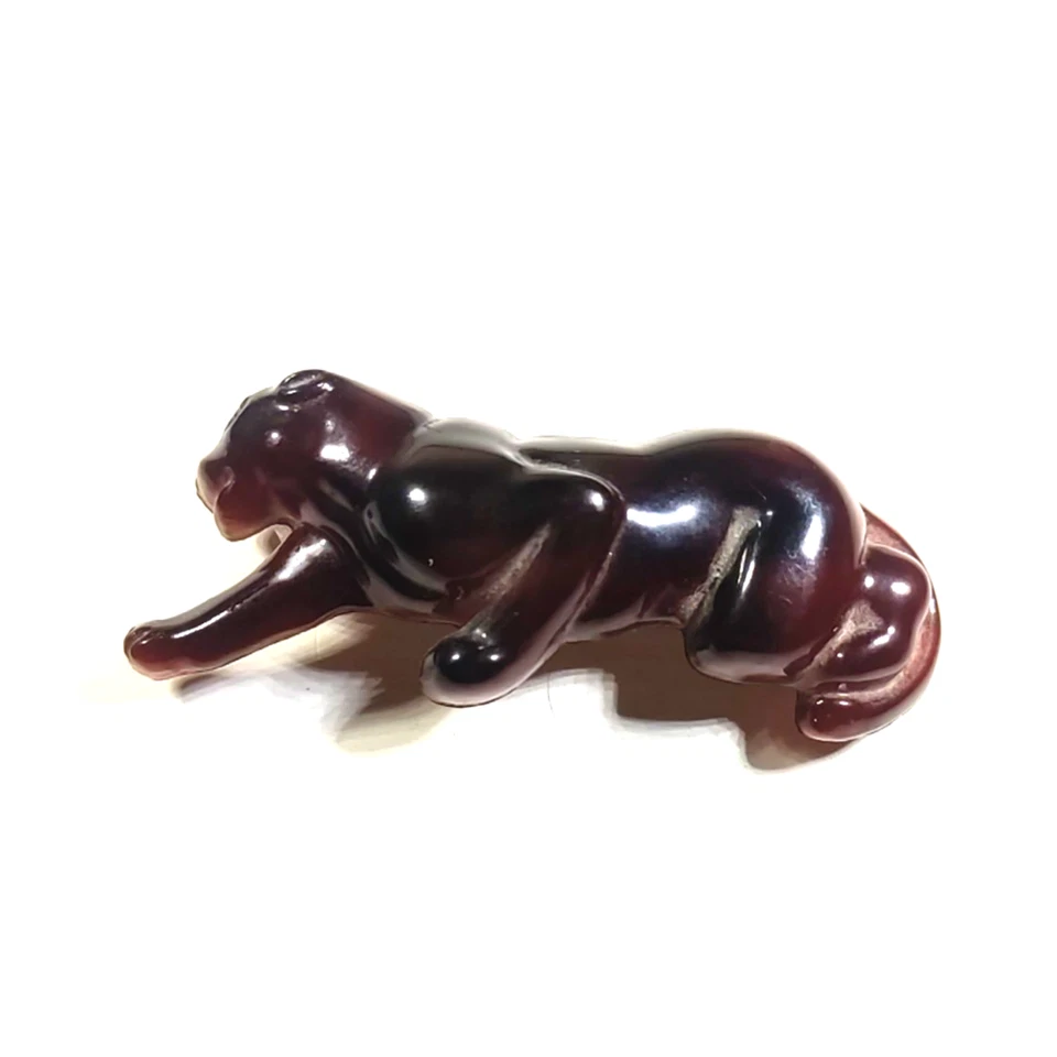 Pinzas de tensión de pasador de pelo marrón acrílico pantera gato acecho clásico Foto 4 de 4