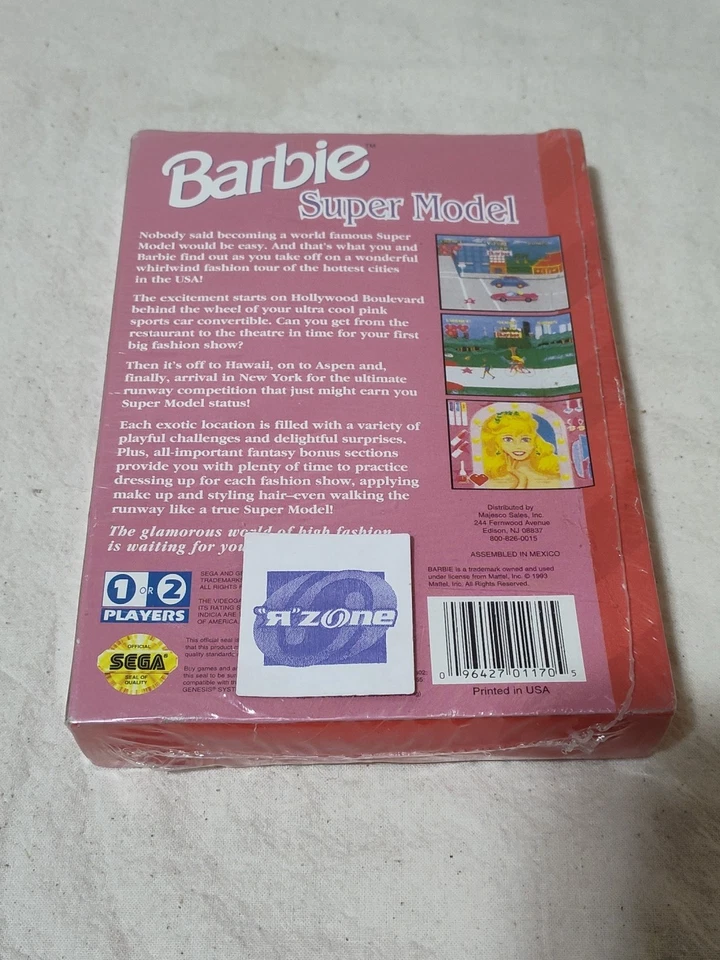 Барби: супермодель (SEGA GENESIS) WATA 9.0 A+ оценка новая ЗАПЕЧАТАННАЯ 1993 D22 - Изображение 2 из 4