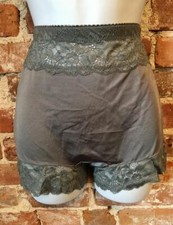 Rhonda Shear Charcoal Grey Pinup Panty Lace Trim Retro Panties New