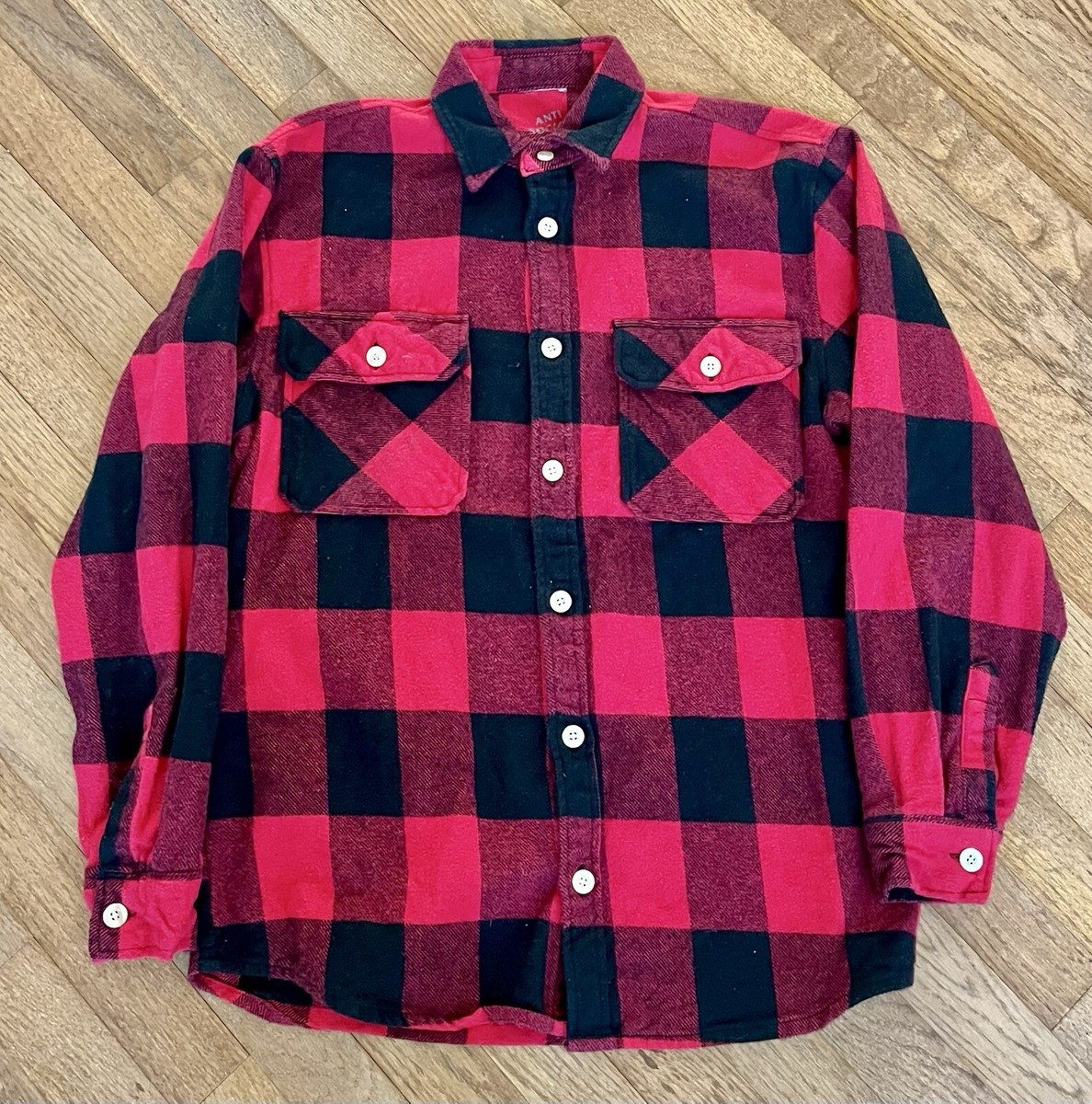ANTI SOCIAL SOCIAL CLUB flannel shirt 赤 ANTI SOCIAL SOCIAL CLUB flannel shirt 赤