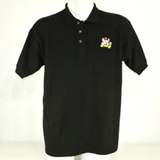 CHUCK E CHEESE Pizza Arcade Vintage Employee Uniform Polo Shirt Black Size XL