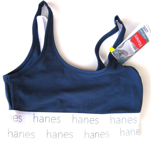 New Hanes DHO102 Scoop Stretch Cotton Blend Bralette - 2 pack Size M 34C/D 36B/C - Bild 2 von 4