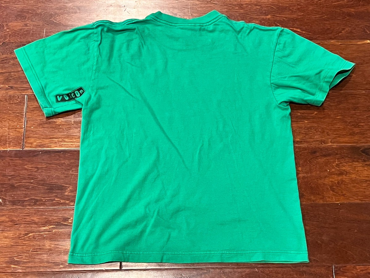 Volcom Big Boys Green Yellow Zombie Monster Face T Shirt Sz M RARE