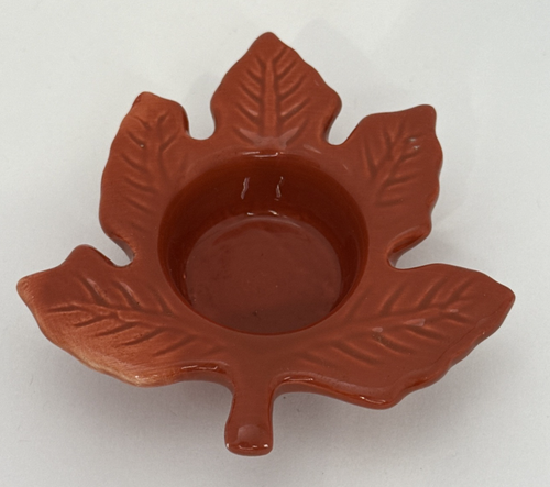 Tea Light Candle Holder Ceramic Leaf