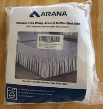15" Queen Wrap Around Ruffled Bed Skirt - Ivory 100 Polyester New