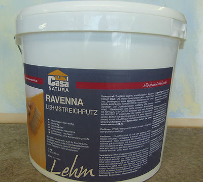 CasaNatura Ravenna 12Kg Lehmstreichputz Farbe für ca.60m² naturweiß matt 