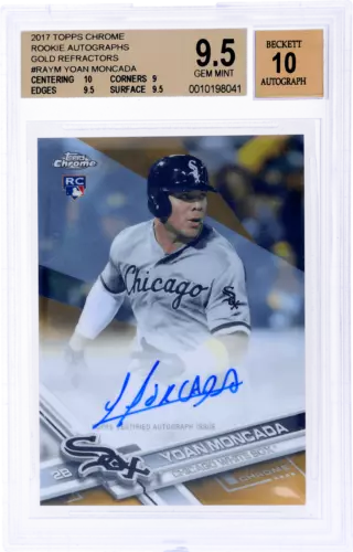 2017 Topps Chrome Yoan Moncada Rookie Auto Gold Refractor #RAYM /50 BGS 9.5/10