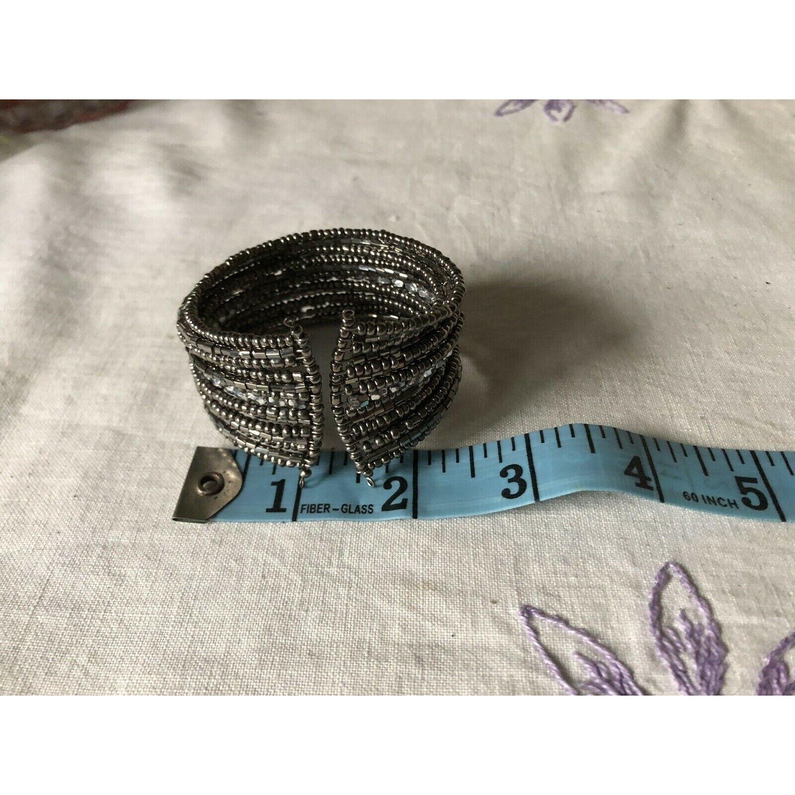 Silver Tone Bangle Multilayer Bracelet Bling Silv… - image 6