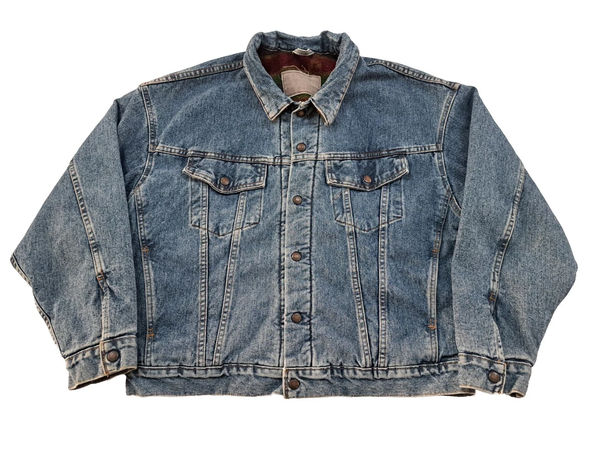 Vintage Levis Jacket Blue Denim Aztec Native American Style Lining