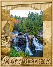 West Virginia Laser Engraved Wood Picture Frame Portrait (8 x 10)