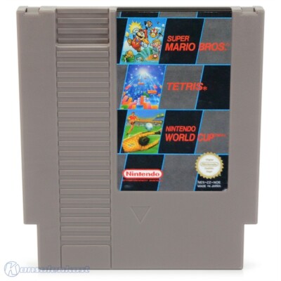 NES Spiel - 3 in 1: Super Mario Bros. 1, Tetris, Nintendo World Cup PAL-B Modul