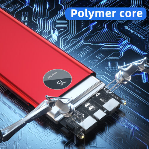 100000mAh Power Bank Charger Pack Backup External Battery For Phones 2 USB RED - Picture 6 of 12