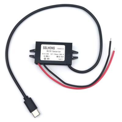 QC3.0 USB C DC DC Converter Buck Module 8-35V 12V/24V to 5V 3A Type C USB Out...