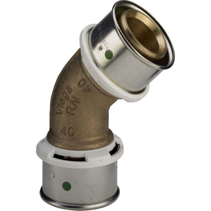 Крепежная деталь Viega Sanfix-P Winkelkupplung 575083, 50 мм, 45 градусов, mit SC-Contur, Rotguss