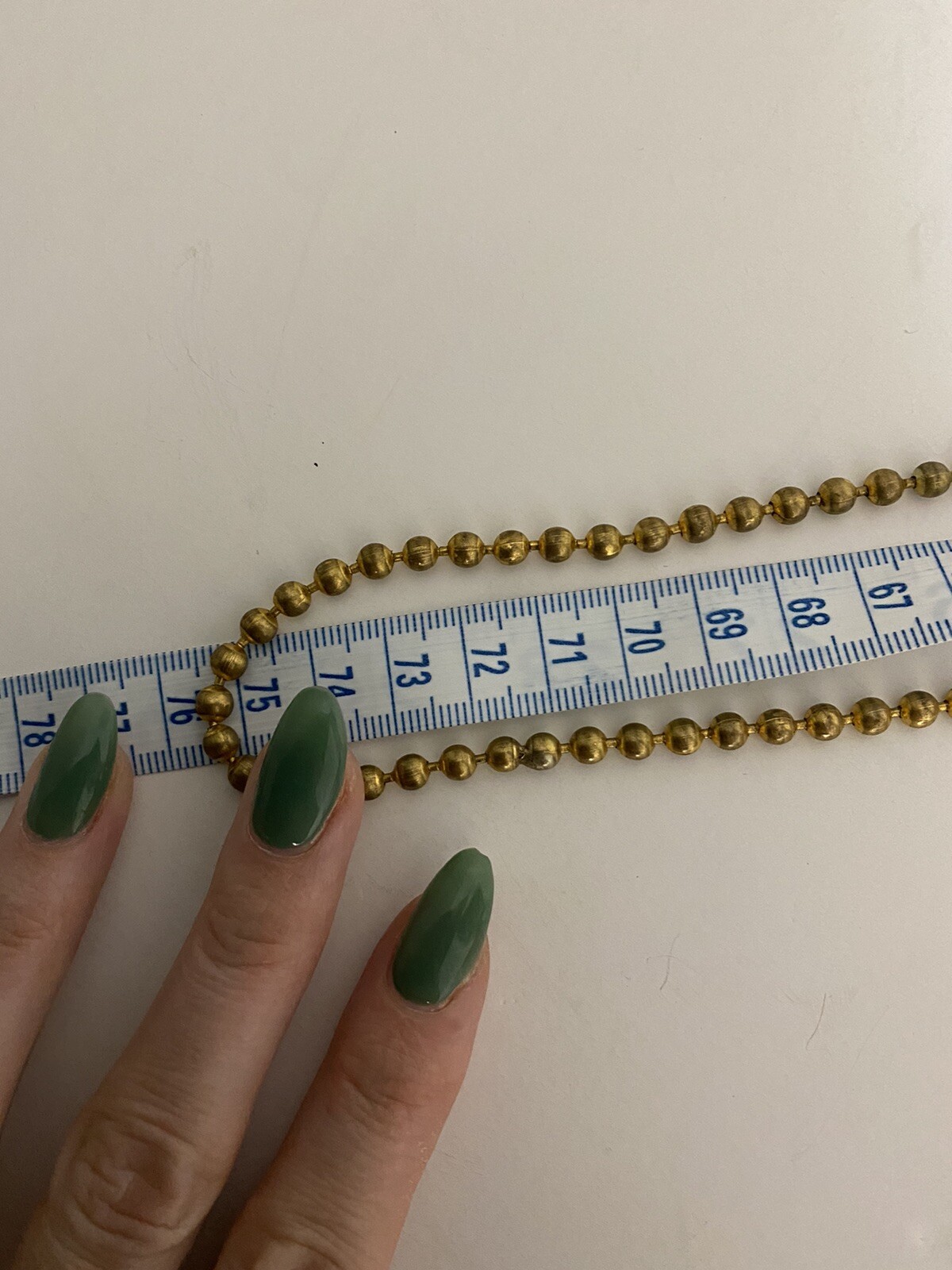 1920s Gold Brass Ball Bead Chain Gilt Necklace VTG Ar… Gem