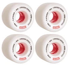 Globe Skateboard / Longboard / Cruiser Wheels Flatsider 60mm 80A White/Red