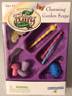 My Fairy Garden Charming Garden Scape Set Mushrooms, Beehive, Butterfly & Posts