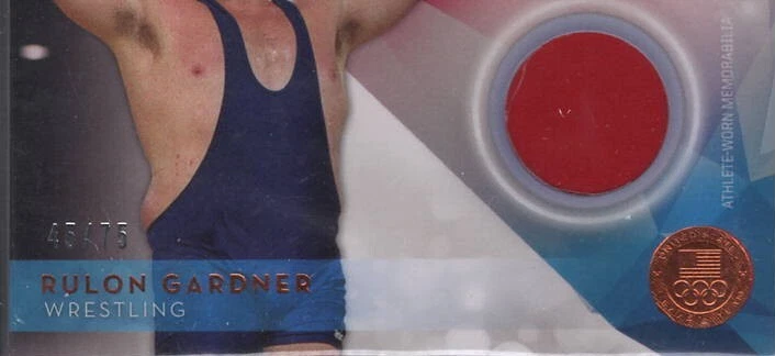 2016 Topps U.S. Olympic Team Rulon Gardner WRESTLING GAME USED /75 GOLD CHAMPION - Image 3 of 3