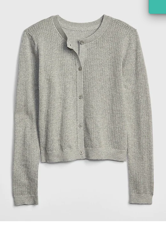 GAP GIRL'S HEATHER GRAY POINTELLE 