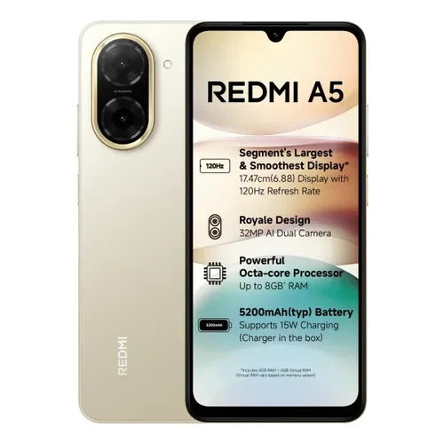 REDMI A5 Desbloqueado (Jaisalmer Gold, 128 GB 4 GB RAM) || 32 MP|| - Imagen 1 de 1