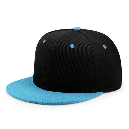 Flat Bill Snapback Hat Plain Baseball Cap Adjustable Men Women Brim Hat M/L Size - Picture 14 of 46