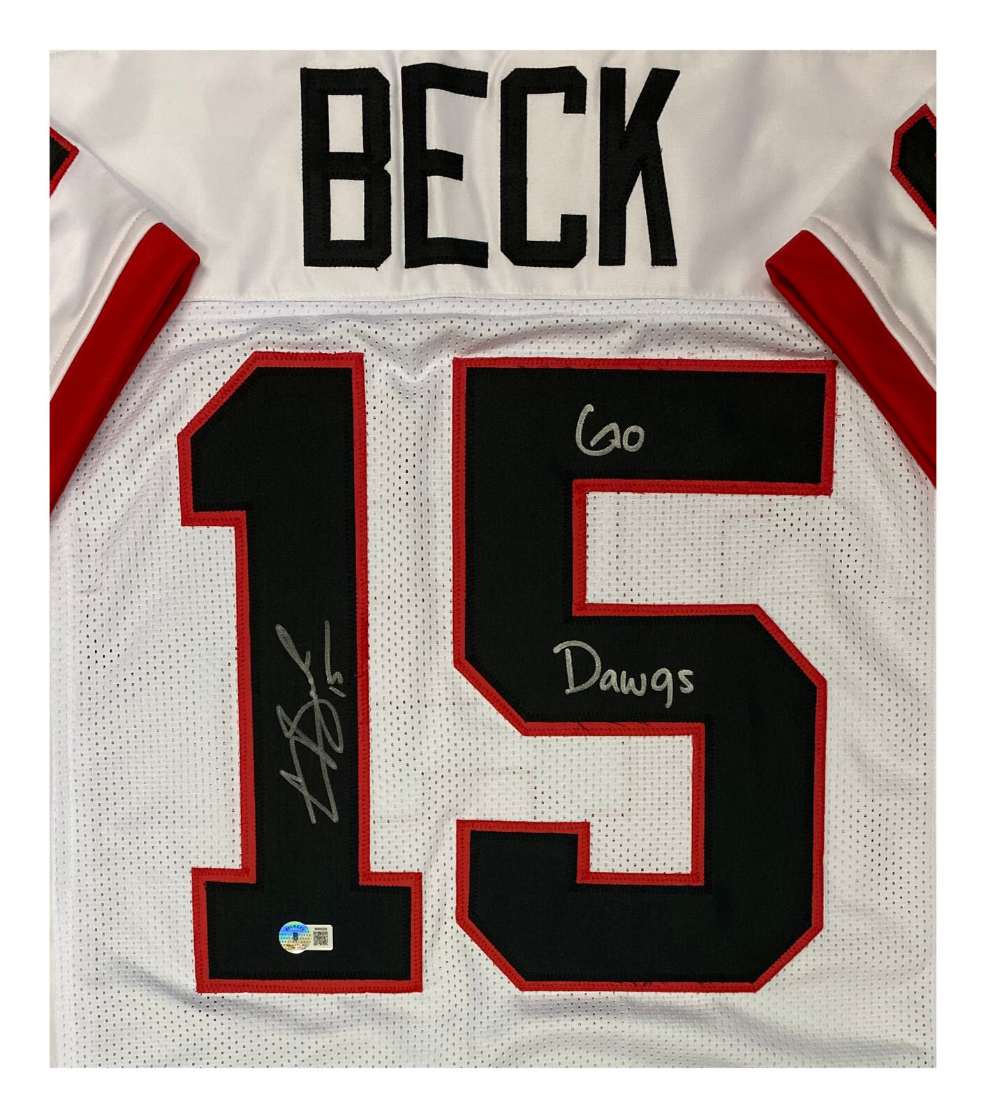 Carson Beck Autographed Signed Georgia Bulldogs GA White Custom Jersey with Go Dawgs Inscription- BAS COA 