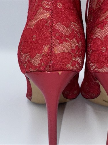 INC Womens Indira Red Floral Lace Up Booties Shoes 9M See description … - Picture 8 of 15