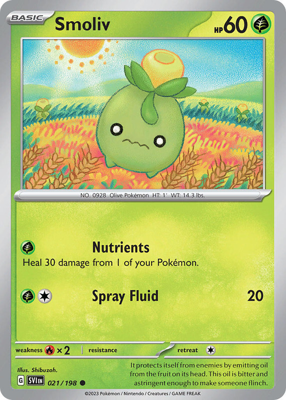 Smoliv - 021/198 Common Scarlet & Violet Base Set Pokemon TCG