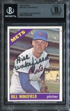 1966 Topps #443 Bill Wakefield New York Mets - BAS Authentic Autograph