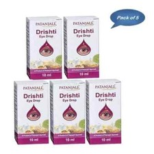 5 X krople do oczu Ayurveda Drishti po 10 ml każda - na zaćmę i słabe widzenie -