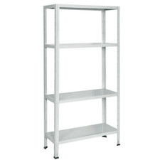 Bizzotto Scaffale Metallo Scaffalatura 4 ripiani cm. 75x30x150 h Bianco E550B