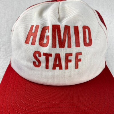 80s VINTAGE Hat Adult Adjustable Mesh Trucker Cap Camp Staff  display picture 1